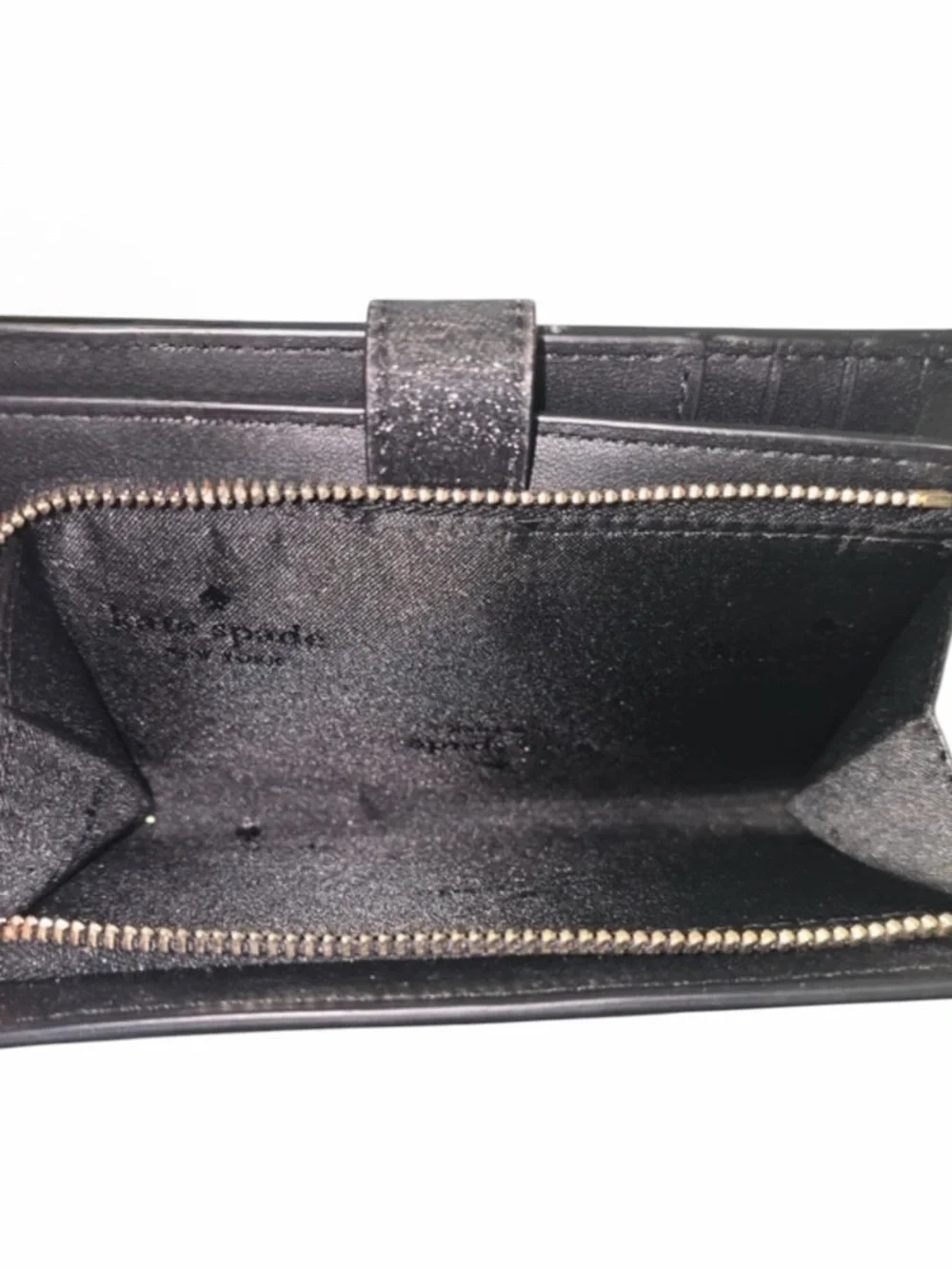 Kate Spade Black Glitter Satchel W/ Matching BiFold Wallet NWOT